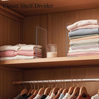 Shelf Dividers for Closet Organization - Acrylic Closet Dividers for Shelves - Clear Free-Standing Shelf Separators for Clothes Sweater Purse