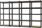 LEVELEVE 5-Tier Heavy Duty Storage Shelving Unit, 2020 lbs Capacity, Adjustable Metal Utility Shelf, 30" L x 12" W x 60" H for Garage, Kitchen, Pantry, Basement, Bathroom, Laundry,4 Pack