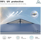 MFSTUDIO 10x10 Pop Up Canopy Tent with Removable Sidewalls, Outdoor Enclosed Instant Portable Shelter with Breathable Mesh Windows, One Person Setup, Blue Stripe