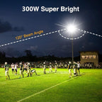 300W LED Flood Light (2000W Equivalent), Super Bright 42,500LM 5000K Daylight IP66 Waterproof Security Outdoor LED Arena Lights Commercial Lighting Floodlight for Backyard|Court|Stadium|Yard