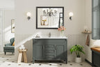 40x32 Inch Black Bathroom Mirror for Wall, Thick Metal Framed Rectangle Mirrors for Over Sink, Bedroom, Living Room, Entryway, Anti-Rust, HD Tempered Glass