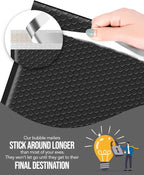GSSUSA Black Bubble Mailers 10x13 Padded Envelopes 500 Pack Self-Seal Packaging Bags, Small Business Supplies, Shipping Envelopes, Mailing Bags, Packaging for Small Business