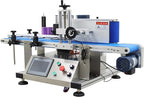 TECHTONGDA Automatic Round Bottle Labeling Machine with Conveyor Bottle Diameter 1.57-3.9inch for Paper Label Gold Label Silver Label Transparent Label