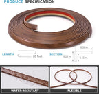 Art3d 20ft Outside Vinyl Corner Trim Peel and Stick for Tile and Wall Edges, Furniture Decoration, Cherry