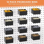 INCLY 278PCS Pegboard Accessories Organizer Kit, Peg Board Hooks Assortment with Bins for Organizing Various Tools, Fit 1/8 or 1/4 inch Pegboard for Hanging Storage, Garage Wall Attachments