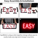 SpellBrite Custom Signs for Business | Custom Neon Sign Look, LED Light Source | Changeable 6.3" LED Letters (1 row, 7 characters)