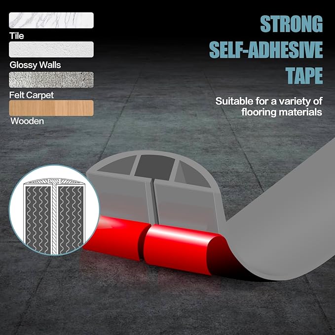 Floor Cord Cover Self Adhesive Cord Hider,3.3FT Cable Management, Extension Strip Protector for Wires, Prevent Cable Trips for Offices, Gyms, Exhibitions Cavity:0.39"(W) x 0.27"(H) Gray