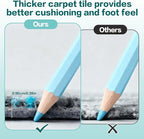 jxgzyy Soft Carpet Tiles 20×20 Inch, 0.38'' Padded Carpet Squares, Non-Adhesive Carpet Flooring with Textured Silicone Back, Easy DIY Seamless SplicingTiles for Corners, 4 Pcs/10.8 Sqft