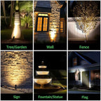 Outdoor Lighting, Black LED Landscape Spotlight, Low Voltage, Waterproof Aluminum Fixture for Lawn, Sign, Home Without MR16 Bulb 12 Pack
