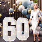 imprsv 3FT Marquee Numbers 60, Light Up Numbers for 60th Birthday Decorations Anniversary Party Decor, Number 60 Light Up Number, Pre-Cut Foam Board Kit