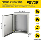 VEVOR NEMA Steel Enclosure, 20 x 16 x 6'' NEMA 4X Steel Electrical Box, IP66 Waterproof & Dustproof, Outdoor/Indoor Electrical Junction Box, with Mounting Plate
