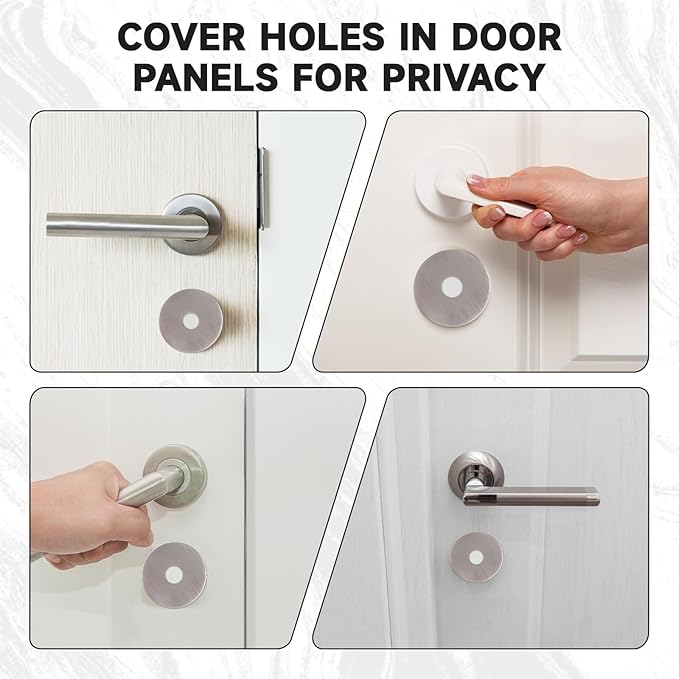 Door Hole Cover Plate, Door Knob Cover Door Knob Plate 2-5/8" Diameter Bronze Door Knob Covers Door Hole Filler Plate for Home Security