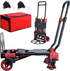 2 in 1 Hand Truck Dolly Foldable,330LB Capacity Portable Folding Hand Cart,Hand Truck Foldable with Retractable Handle,Folding Dolly Cart with Wheels for Moving