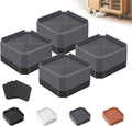 Furniture Risers Bed Risers - Rectangular Adjustable Block Riser for Raising 1.5-3 In. & 4.3 In. Beds, Tables, Sofas, Refrigerators, Washers - Up to 4,000 Pounds (Grey, One Layers 1.5inches)
