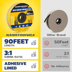 haisstronica 3:1 Heat Shrink Tubing, Shrink Ratio Adhesive Lined Marine Grade Heat Shrink Tube for Home, Automotive and Industrial (Yellow) 90FT 3/32inch
