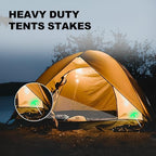 12 Pack Screw in Tent Stakes Heavy Duty,8 Inch Ground Anchors Screw in,Metal Stakes with Hex Head Driver,Camping Tent Accessories.(Luminous White)