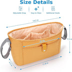 Accmor Universal Stroller Organizer, Stroller Bag Stroller Caddy Organizer, Stroller Accessories Fits for Uppababy, Baby Jogger, Nuna, Doona, Britax Strollers, Brown