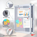 Enclosed Bulletin Board 20x26 Inch Outdoor Notice Board Tamper-Proof Flannel Lockable Display Cases with Aluminum Frame, All Weather Pinboard for Hospital, Restaurant Kitchen, Office