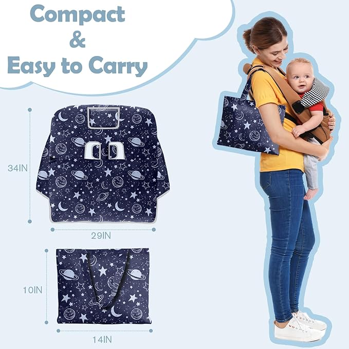 Shopping Cart Cover for Baby Girl Boy 2-in-1 High Chair Water Resistant High Chair Cover Blue Sailboat Gender Neutral Cart Cover for Babies Padded Grocery Cart Cover for Baby