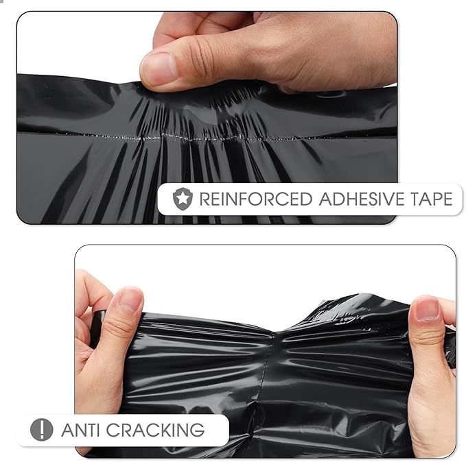 Metronic 1000Pack Black Poly Mailers 10x13, Bulk Shipping Bags Envelopes with Self Adhesive, Waterproof and Tear-Proof Packaging Bag Postal Bags for Small Business