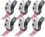 BETCKEY - Square Labels Replacement for Brother DK-1221 (0.9 in x 0.9 in), Compatible with Brother QL Label Printers [6 Rolls/6000 Labels, Pink]