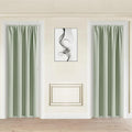 JIUZHEN Blackout Doorway Curtains 80 inch Length - 2 Panels Thermal Insulated Privacy Soundproof Rod Pocket Closet Door Curtains Room Divider for Bedroom,Office, 42 x 80 inches, Light Green