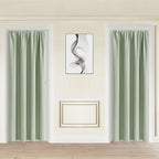 JIUZHEN Blackout Doorway Curtains 80 inch Length - 2 Panels Thermal Insulated Privacy Soundproof Rod Pocket Closet Door Curtains Room Divider for Bedroom,Office, 42 x 80 inches, Light Green