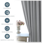 PONY DANCE Curtains for Living Room - Window Covering Curtains and Drapes Modern Design Drapes Energy Efficient for Bedroom Home, 34" W x 72" L, Silver Grey, Set of 2