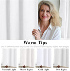 H.VERSAILTEX 100% Blackout Curtains for Bedroom Thermal Insulated Linen Textured Curtains Heat and Full Light Blocking Drapes Living Room Curtains 2 Panel Sets, 52x63 - Inch, Pure White
