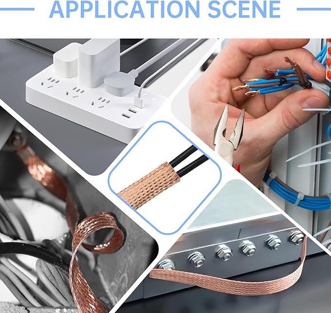 Copper Wire Loom - EMI/RFI Shielding Flexible Cable Management for Automotive Audio, Industrial Expandable Cables, Marine Wiring & Computer Case ﻿ (Pure Copper, 16mm (5/8")-6.56ft)