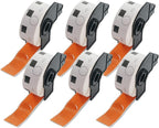 BETCKEY - 1 Inch Large Round Labels Replacement for Brother DK-1218 (0.94 in Dia), Compatible with Brother QL Label Printers [6 Rolls/6000 Labels, Orange]