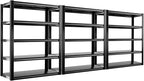 REIBII Storage Shelves Heavy Duty Garage Shelving 72" Adjustable Metal Shelves for Storage 5 Tier Garage Shelf for Kitchen Pantry Warehouse Basement, 3 Pack