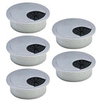5 Pcs Desk Grommet 2-1/16" / 53 mm, Desk Cord Hole Cover, Cable Grommet ABS Plastic, Desk Hole Grommet for Home & Office Pc, Detachable Cable Cord Organizer-Silver Sand