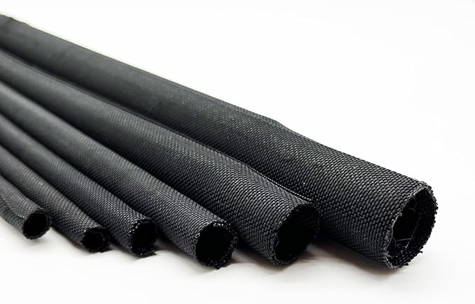 Split Mesh Cord Sleeve Loom Tubing Cable Cover Braided Cable Management Auto Protective Wire Harness Wrap Self Wrapping Woven 3/16"-35ft