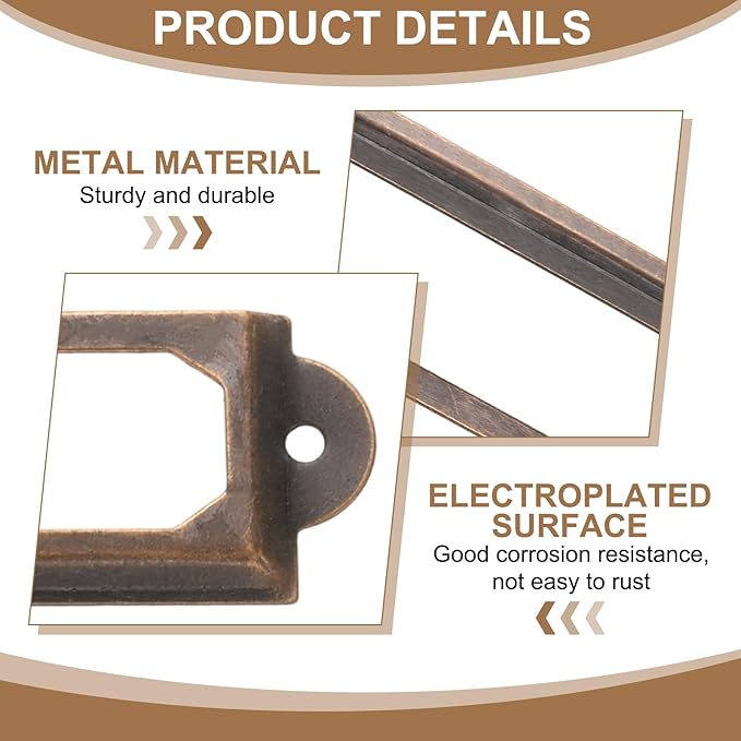PATIKIL 60x24mm Metal Label Holders, 30 PCS Label Name Card Tag Frames with Screws for Office Library File Cabinets Shelves Wood Drawers Fabric Bins, Red Bronze