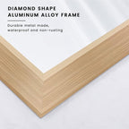 Amorho Bathroom Mirror, 50 X36 Inch Wall Mirror, Oak Wood Grain Metal Framed, Anti-Rust, Hang Horizontally/Vertically, Suitable for Bedroom, Farmhouse, Bathroom, Decorative