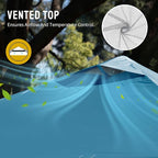 CROWN SHADES 10x10 Pop Up Canopy - Beach Tent with One Push Setup - Easy Outdoor Sun Shade for Events, Parties, Camping - Gazebo with STO-N-Go Cover Bag, Silver Coated Top, Cyan Blue
