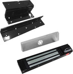 Visionis FPC-5191-BL Black 300lbs Indoor Electromagnetic Lock with 300 lbs L and Z Bracket for Inswinging Door