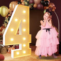 imprsv 4FT Marquee Numbers, Light Up Numbers 4 for 40th Birthday Decorations, Marquee Light up Letters Anniversary Party Decor, Pre-Cut Foam Board Kit