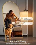 71"x32"Floor Mirror Full Length,Arched Full Length Mirror with Stand,Full Body Mirror,Hanging or Large Leaning for Bedroom Living Room Gold