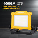4000LM 25W Cordless Work Light Compatible with Dewalt, Makita and Milwaukee 18-21V Power Battery, Magnetic Base, Portable Flood Light (Battery Not Included)