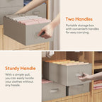 Lifewit 6 Pack Clothes Organizer, 6 Grids Closet Jean Storage Bins with Handles and Support Boards, Foldable Drawer Organizer for Sweater, Pants, T-shirt, Dress, Grey, Size 16.5''x10.6''x7.1''