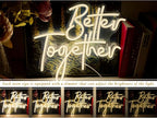 Ulalaza Better Together LED Neon Sign Night Light for Wall Party Décor Bedroom Room Bar Wedding Home Birthday Art Decoration Christmas with USB Chain Light modulator 5v