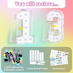 Marquee Numbers 13th Birthday Decoration: Colorful 3FT Large Light Up 13 Year Old Birthday Decorations Anniversary Backdrop Cardboard Sign 18 Colors Number 13 Mosaic Balloon Frame