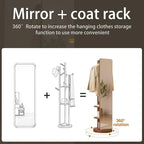 WoodsWhisper Full Length Mirror Coat Rack Solid Wood Floor Mirror 66"x12" Full Length Mirror with Stand Long Mirrors for Bedroom,Living Room
