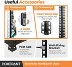 HOMEDANT 35.9" W 5 Tier Heavy Duty Garage Shelving Adjustable Metal Rack Storage Shelves Standing Shelf Unit Organizers Pantry Closet Black 1Pack