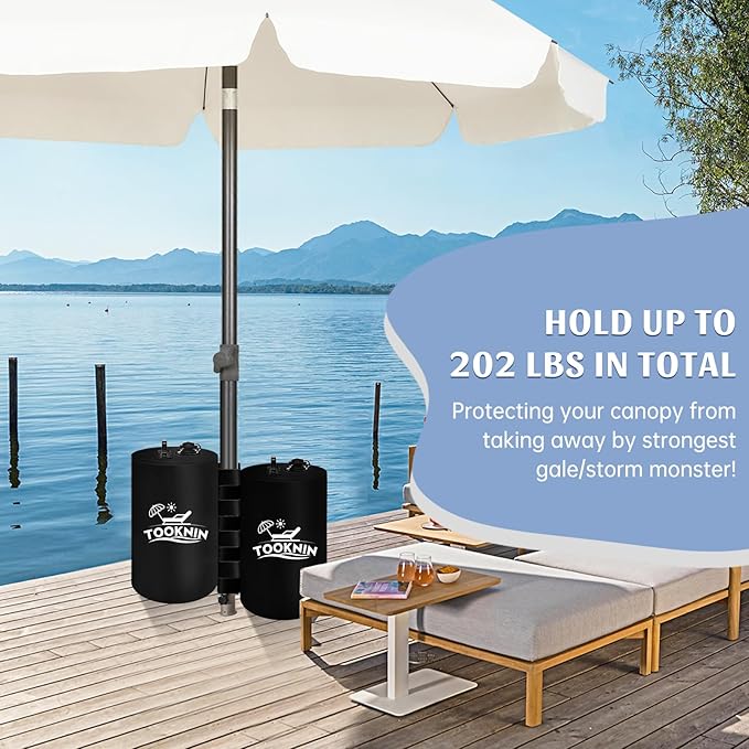 Canopy Tent Weight,202 LBS Canopy Weights Water Bags,4PCS Gazebo Weights, Heavy Duty Leg Weights for Pop Up Canopies Outdoor Shelter Umbrella Pool Ladder，Black