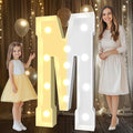 Pooqla 4 FT Marquee Light Up Letters, Cool White and Warm White Marquee Letter 4 Feet Tall, Giant LED Sign Big Mosaic Letter M for Balloons Birthday Party Anniversary Wedding Decorations