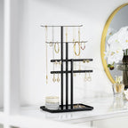 pickpiff Black Jewelry Stand Holder Organizer: 14.5" Sturdy Hanger for 80 Pcs Jewelry, Jewlery Tower for Display Necklace, Earring, Bracelet, Watch