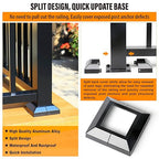 4pcs 3"x3" (Actual: 3"x3") Aluminum Deck Post Base Cover, for Railings, Stairs, Patios, Porches, Split Deck Post Skirt (Black)